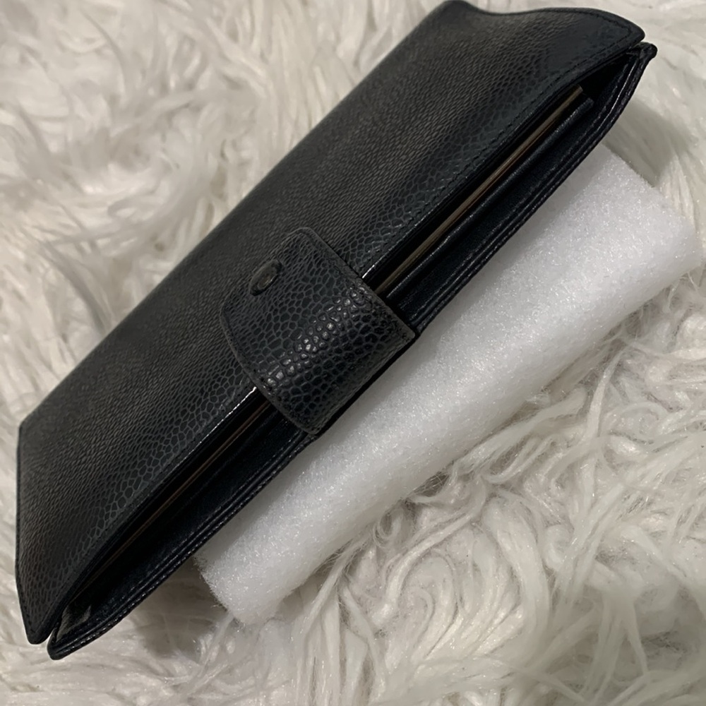 Chanel Iconic Interlocking Cc Caviar Textured Bla… - image 4